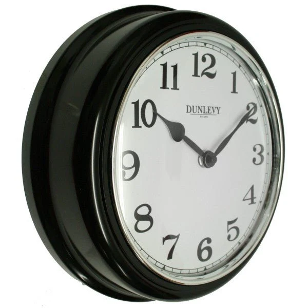 10" Deep Plastic Wall Clock - Black
