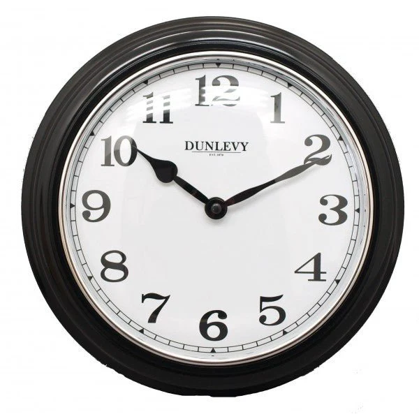 10" Deep Plastic Wall Clock - Black - Image 2