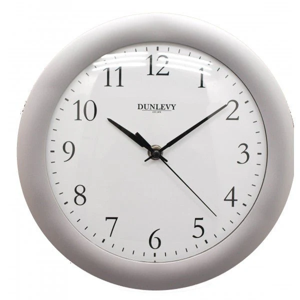 10" Plastic Wall Clock Silver