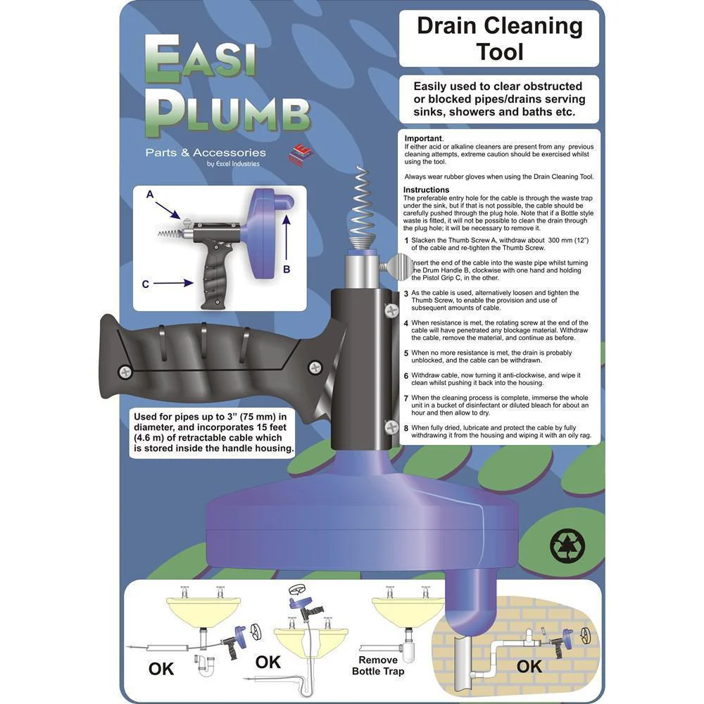 15Ft Drain Clearing Tool Ep15Ca