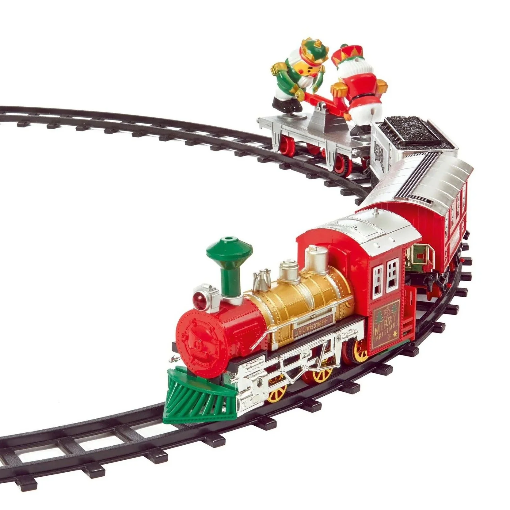 17pc Battery Operated Round The Christmas Tree Train Set - Image 2