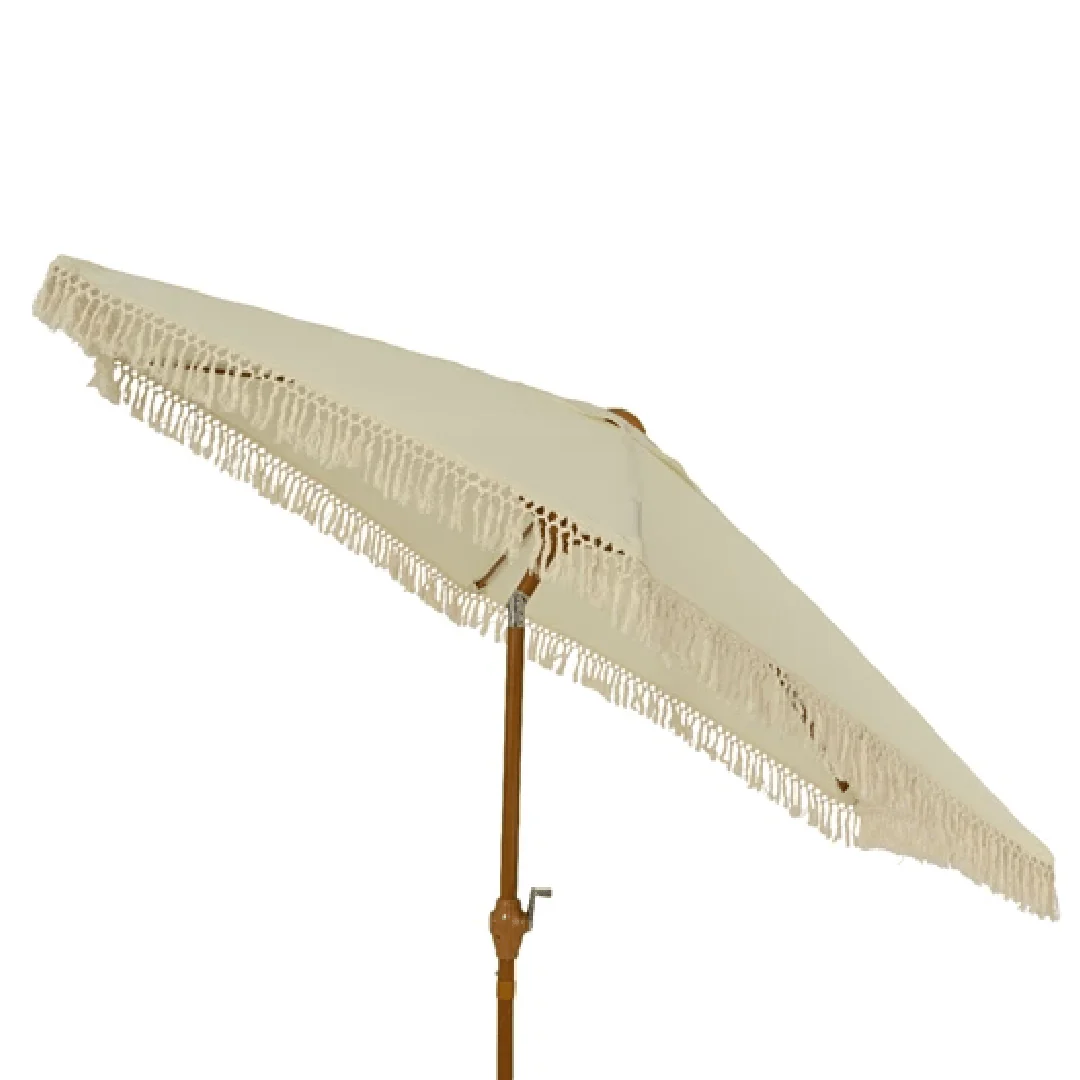2.2m Crank & Tilt Garden Umbrella Parasol Beige - Image 2