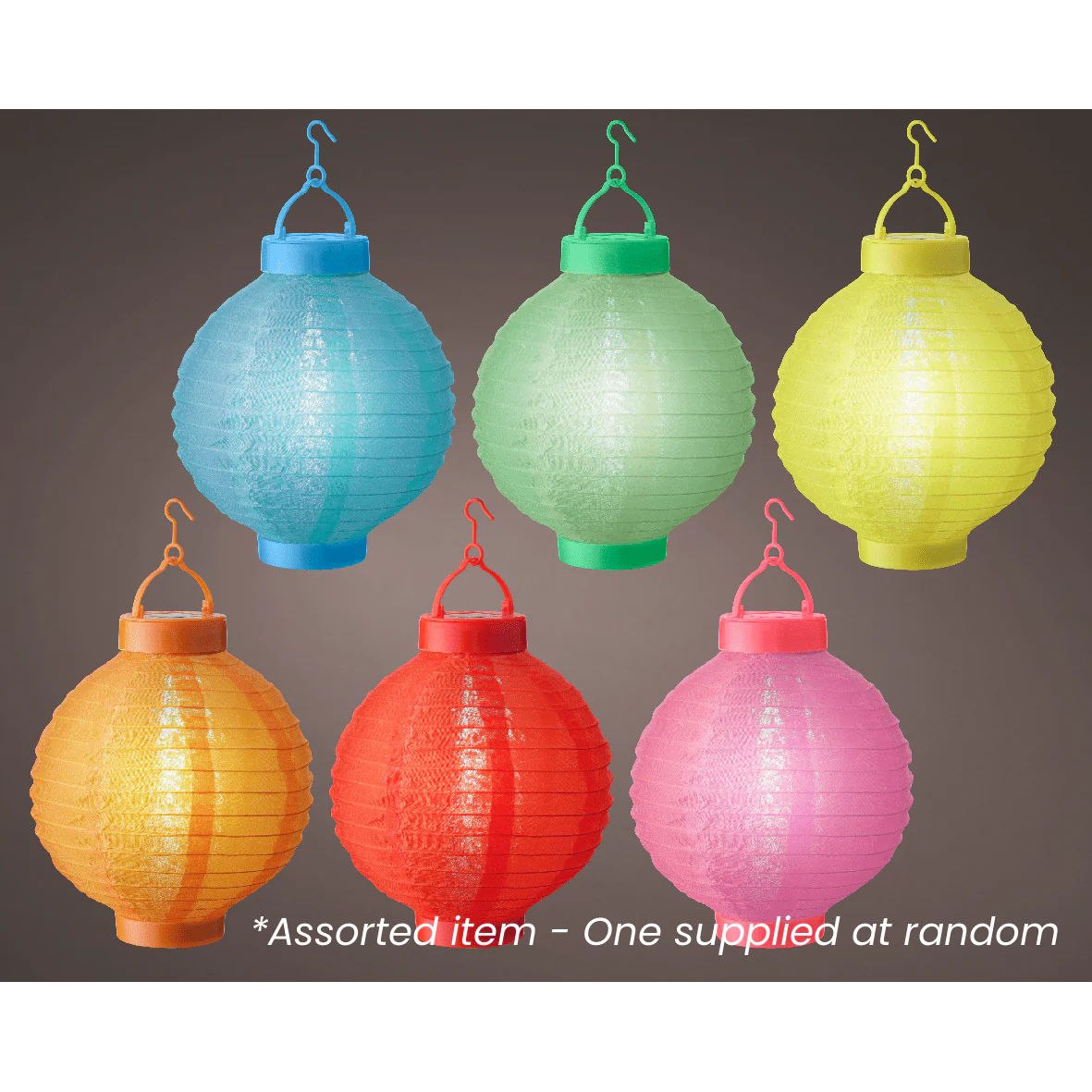 24cm Nylon Solar Lantern Assorted - One Supplied*