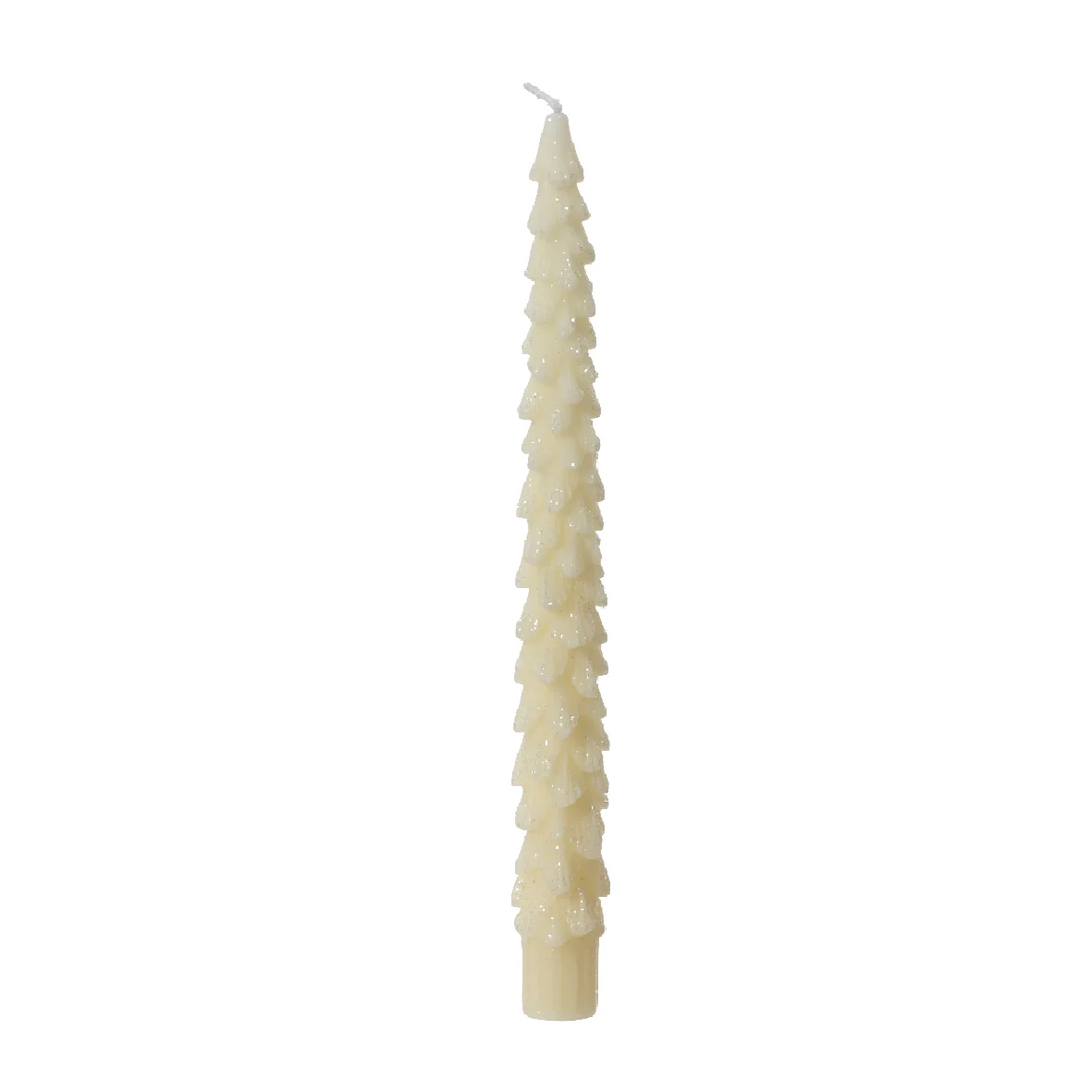2pk Glitter Tree Christmas Dinner Candles White - Image 2