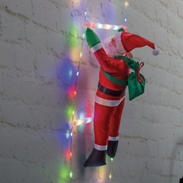 9.9ft Christmas Ladder Light with Santa Claus – Festive Multicolor Glow - Image 2