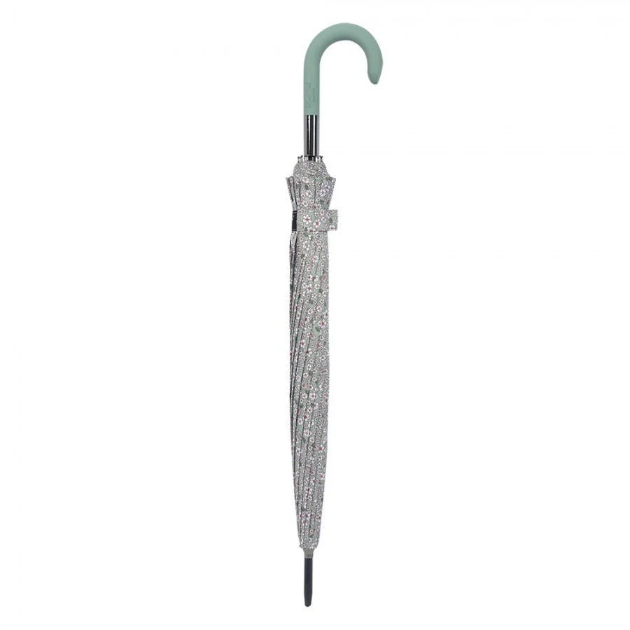 Adult Luxury Umbrella 90cm Green Polyester Flowers - Image 2