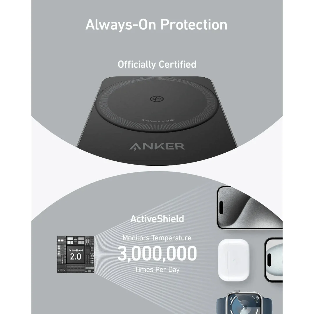 Anker MagGo Wireless Charging Station 15W Foldable 3 in 1- White - Image 2