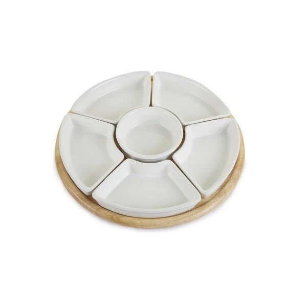 Apollo Lazy Susan with Ceramic Dishes