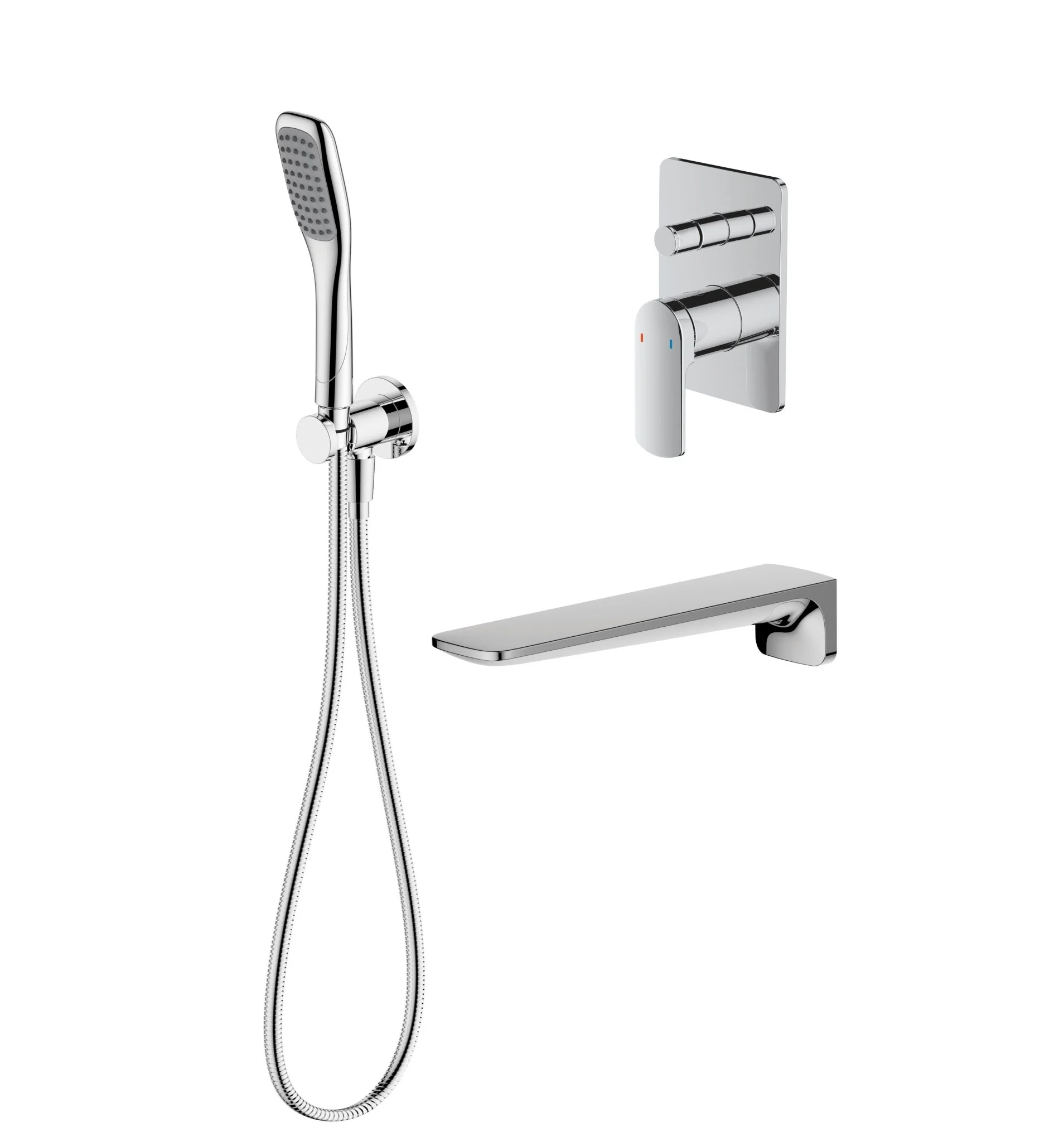 Aqualla  Fuse Wall Mounted Bath Shower Mixer Chrome