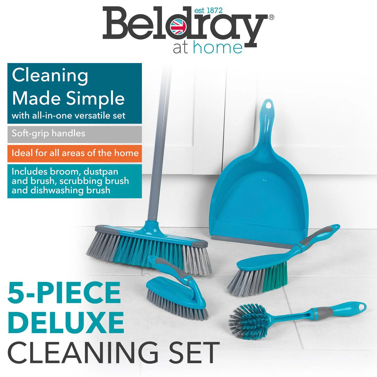 Beldray 5 Piece Cleaning Set Turquoise - Image 4