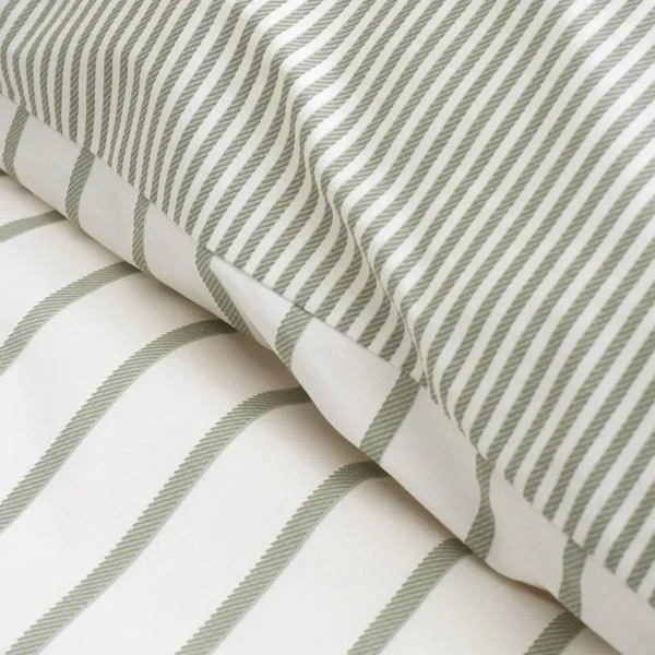 Bianca Hampton Stripe Green 200 Thread Count Duvet Cover Set – Double - Image 5