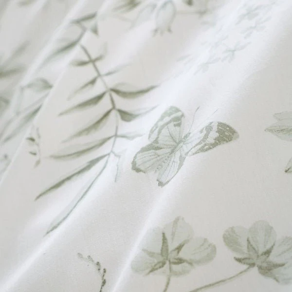 Bianca Thea Floral 200 Thread Count Cotton Green Reversible Duvet Cover Set – King - Image 4