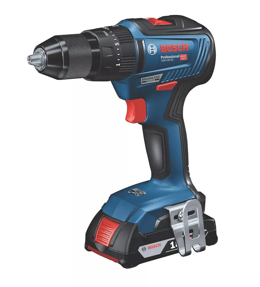Bosch 18V Combi Drill Gsb18-55 (2X2Ah Batt)