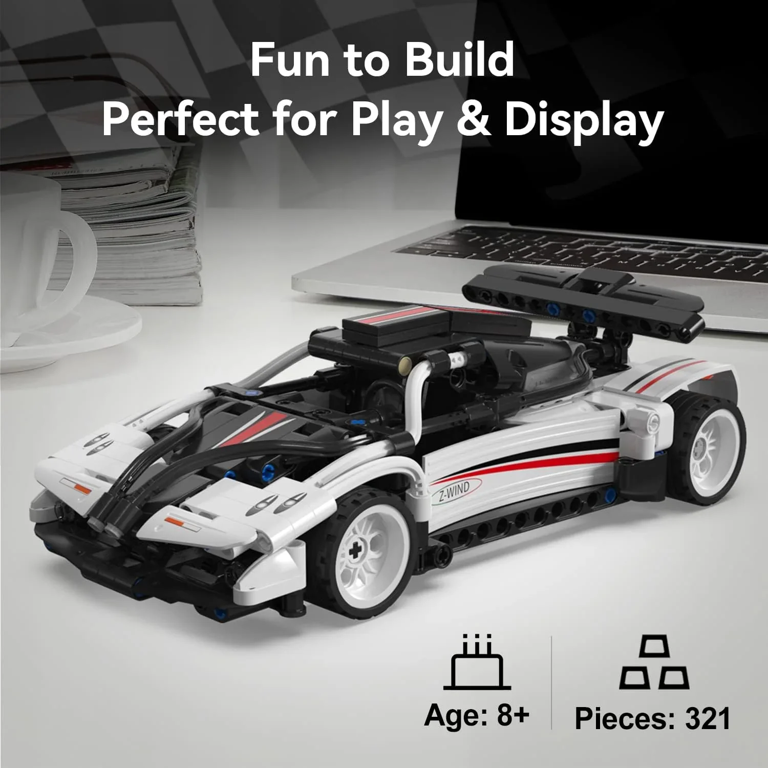 CaDA Bricks Z-Wind Pullback Car Construction Set - Image 5