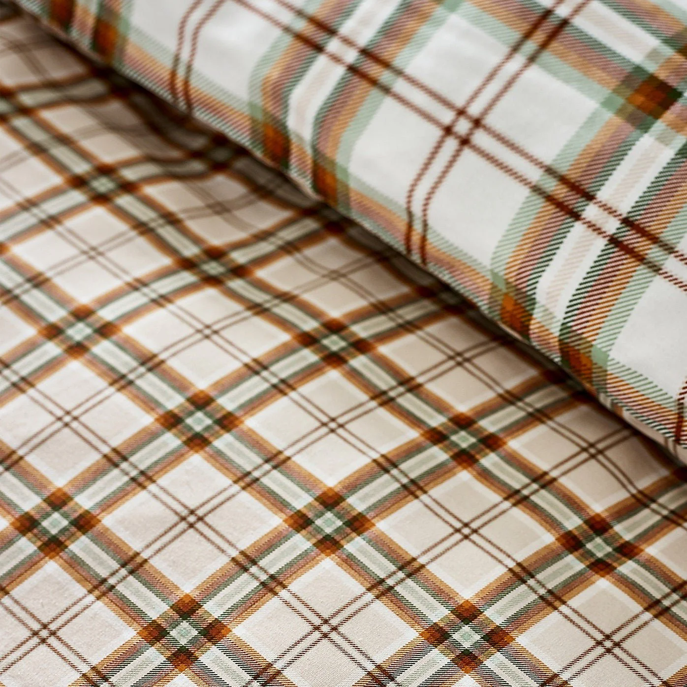 Catherine Lansfield Bedding Kelso Check Duvet Set Burnt Orange - Double - Image 4