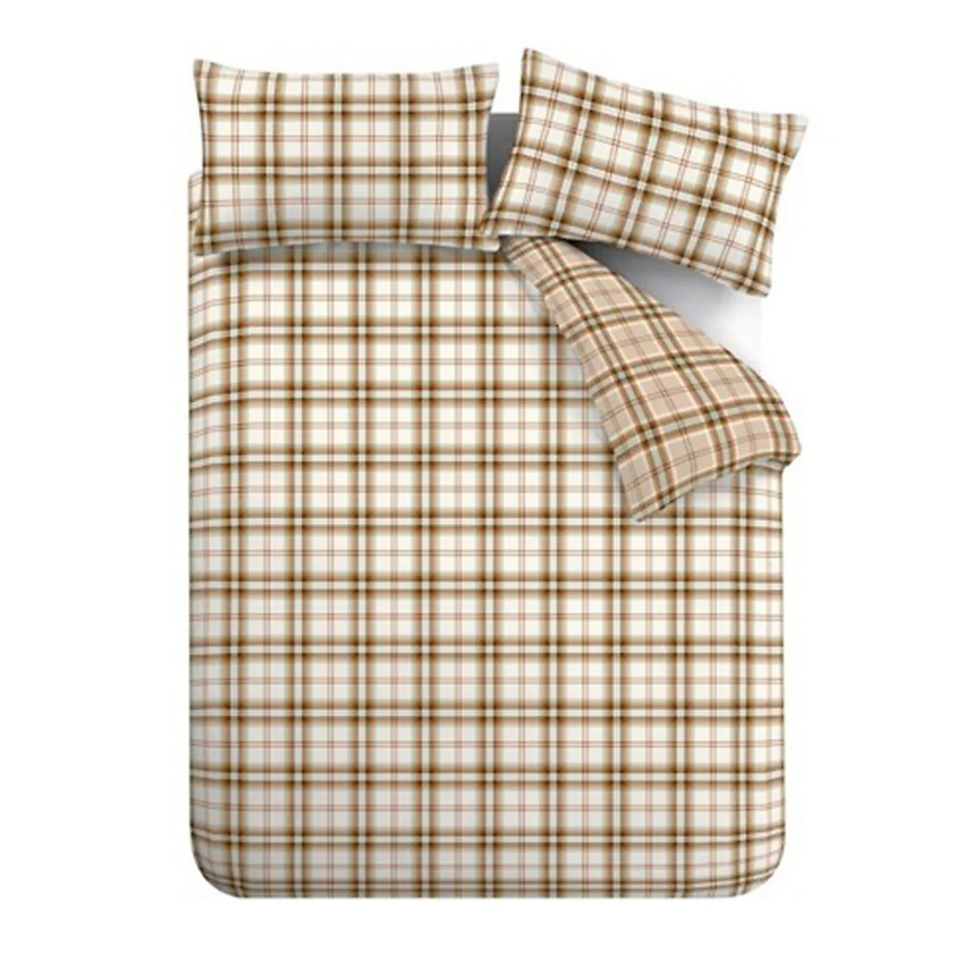 Catherine Lansfield Bedding Kelso Check Duvet Set Burnt Orange - Double - Image 5