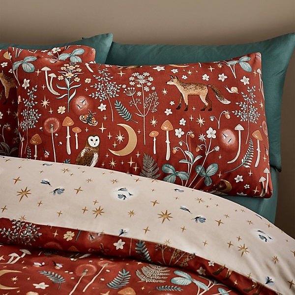 Catherine Lansfield Burnt Orange Enchanted Twilight Animals Duvet Cover Set – King - Image 3