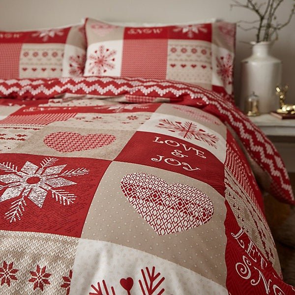 Catherine Lansfield Let It Snow Red Christmas Duvet Cover Set – Double - Image 3