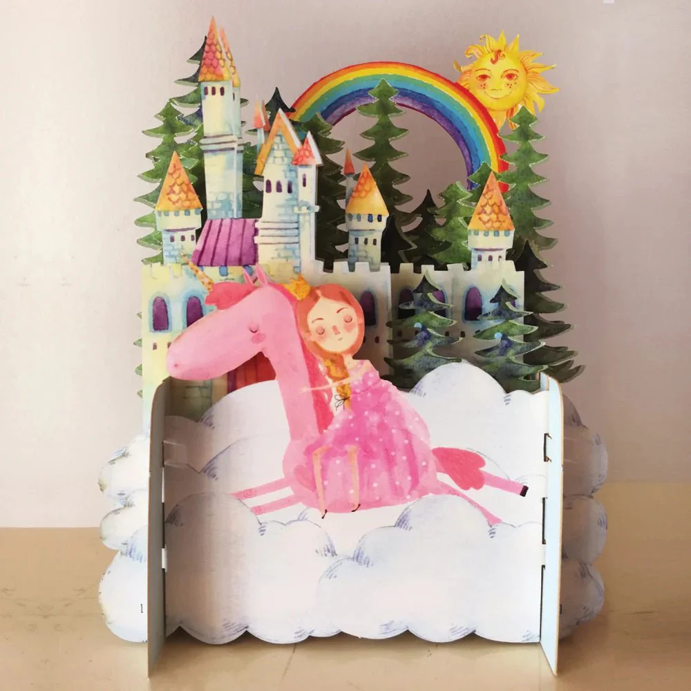 Children's Princess & Unicorn 3D Pop Up Birthday Greeting Card KID010