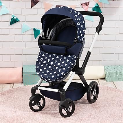 Combi Dolls Pram Xeo Navy With White Stars - Image 2