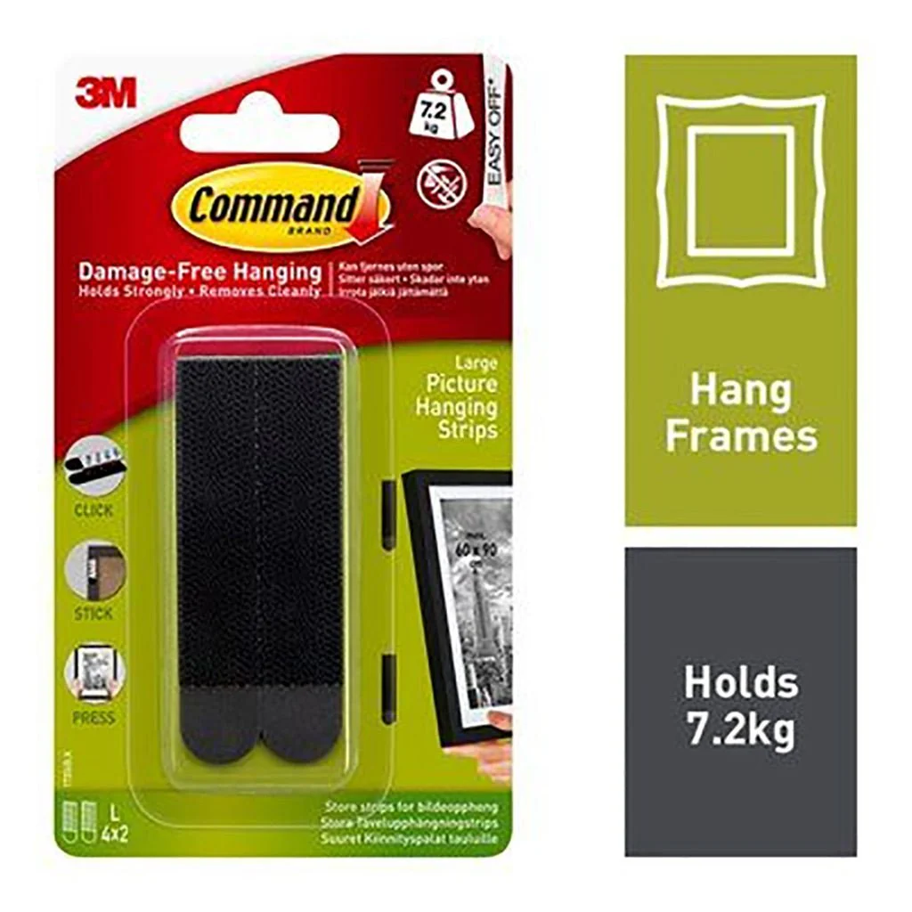 Command Large Black Picture Hanging Strips 3M17206BLK