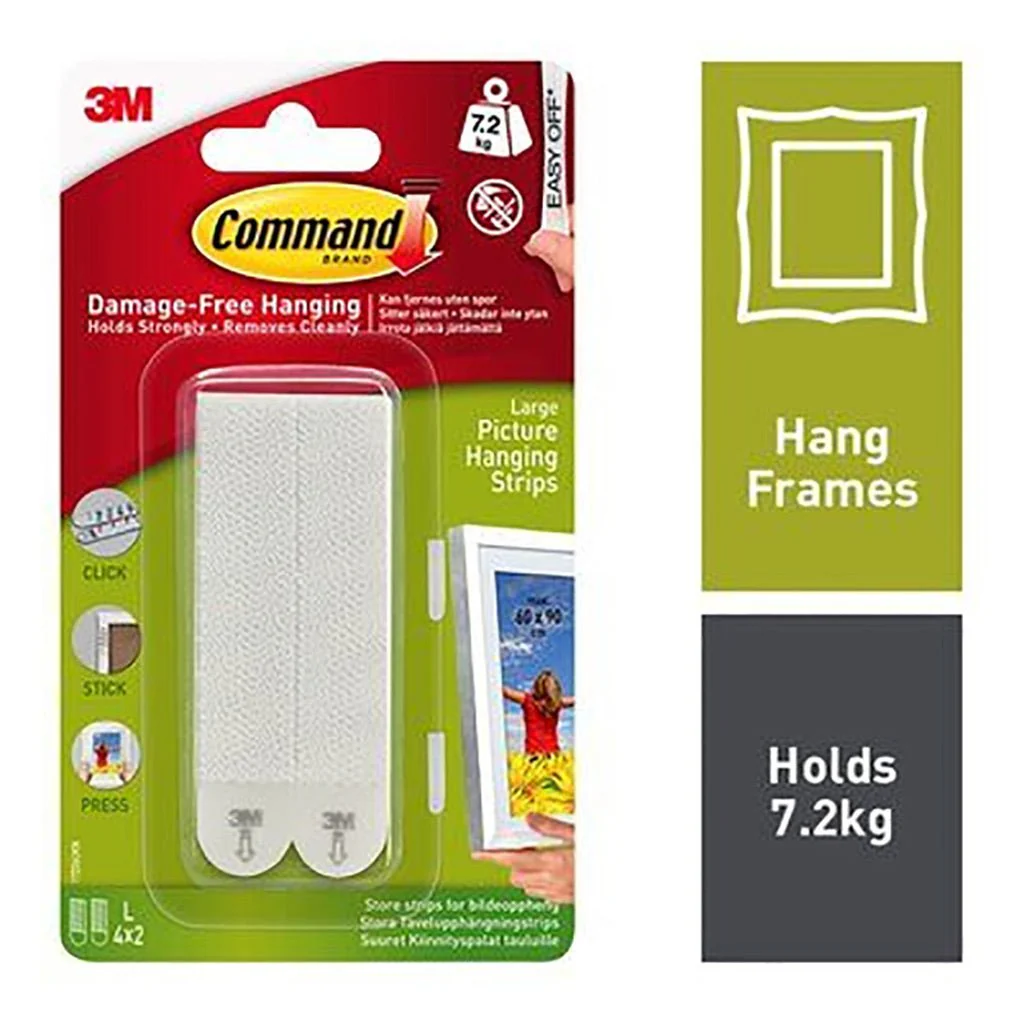 Command Lge Picture Hanging Strips 3M17206