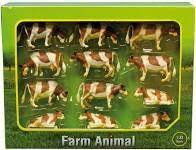 Cows 12Pcs Brown & White