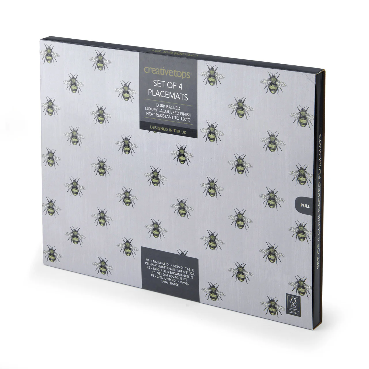 Creative Tops Bee Print Pack of 4 Premium Placemats - Image 2