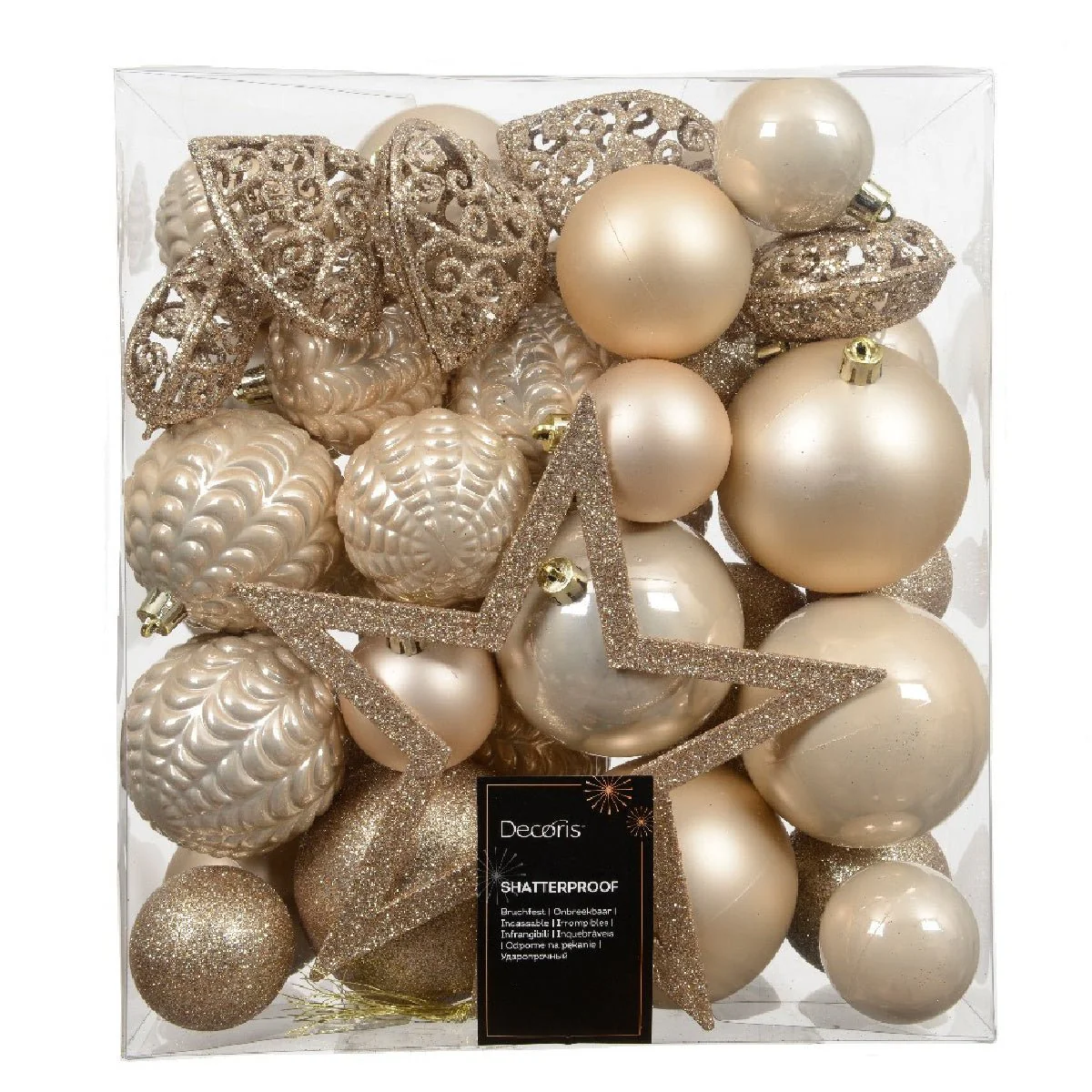 Decoris Assorted Sizes Pearl Baubles Bumper Pack