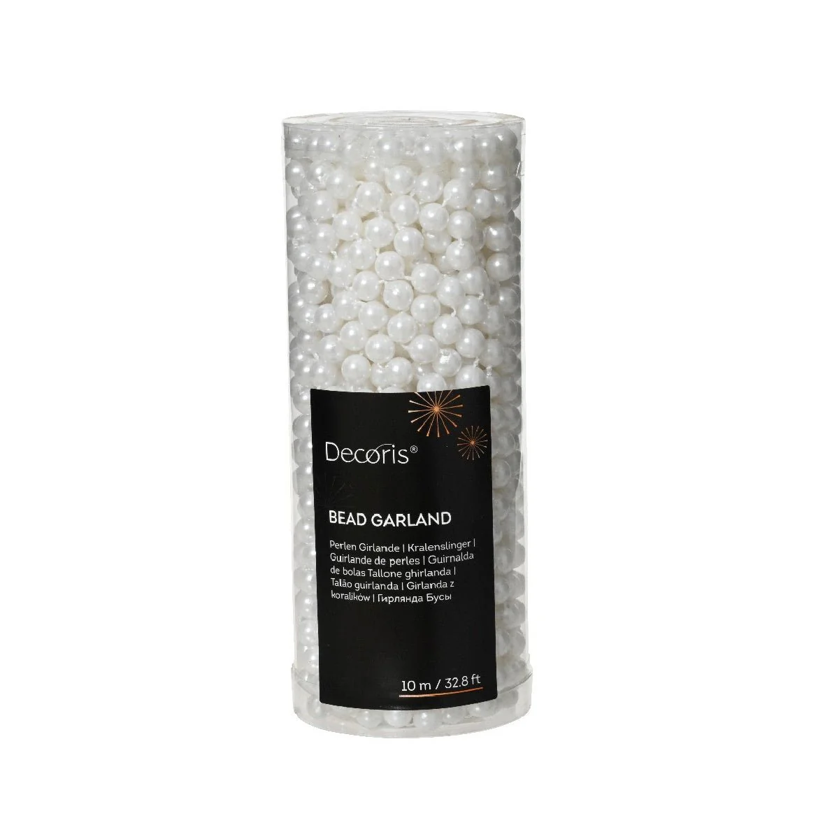 Decoris Bead Garland 10m Winter White