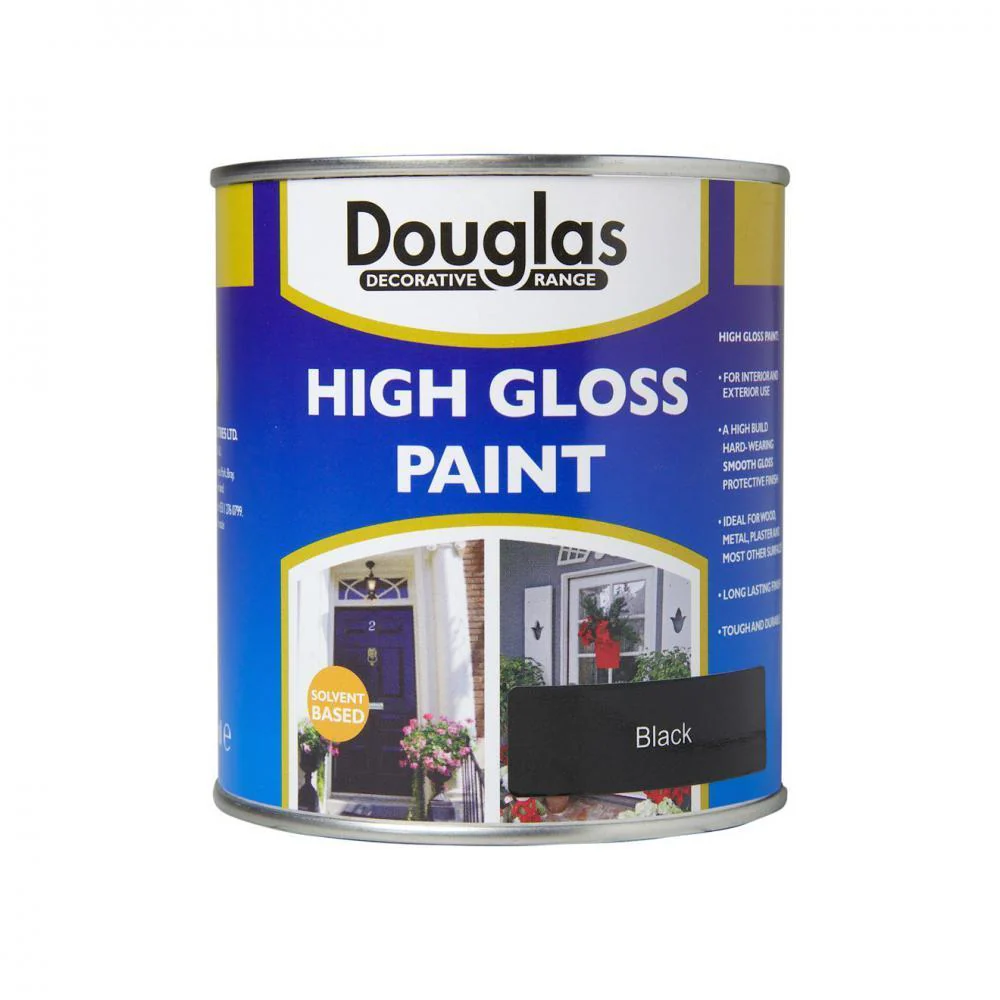 Douglas Decorative Range High Gloss Black Paint - 500ml