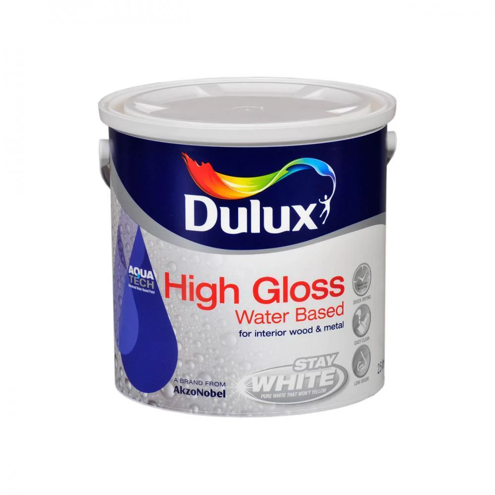 Dulux Stay White with Aquatech High Gloss Paint - 2.5 L - Image 2