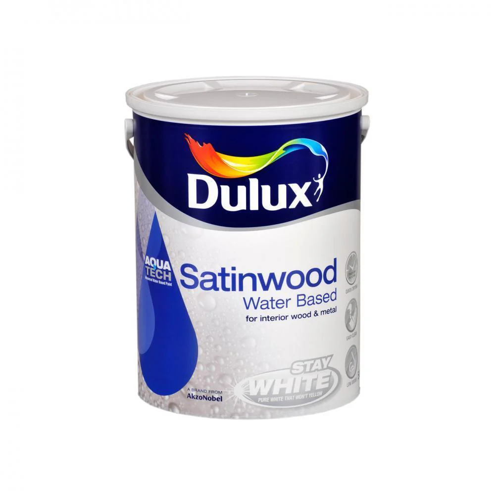 Dulux Stay White with Aquatech Satinwood Paint - 5 Litr - Image 2