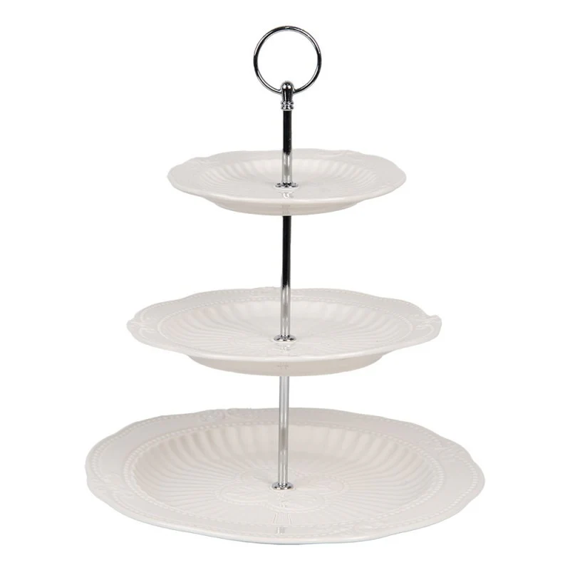Etagere 3 Tier White Ceramic Cake Stand 26 x 31cm