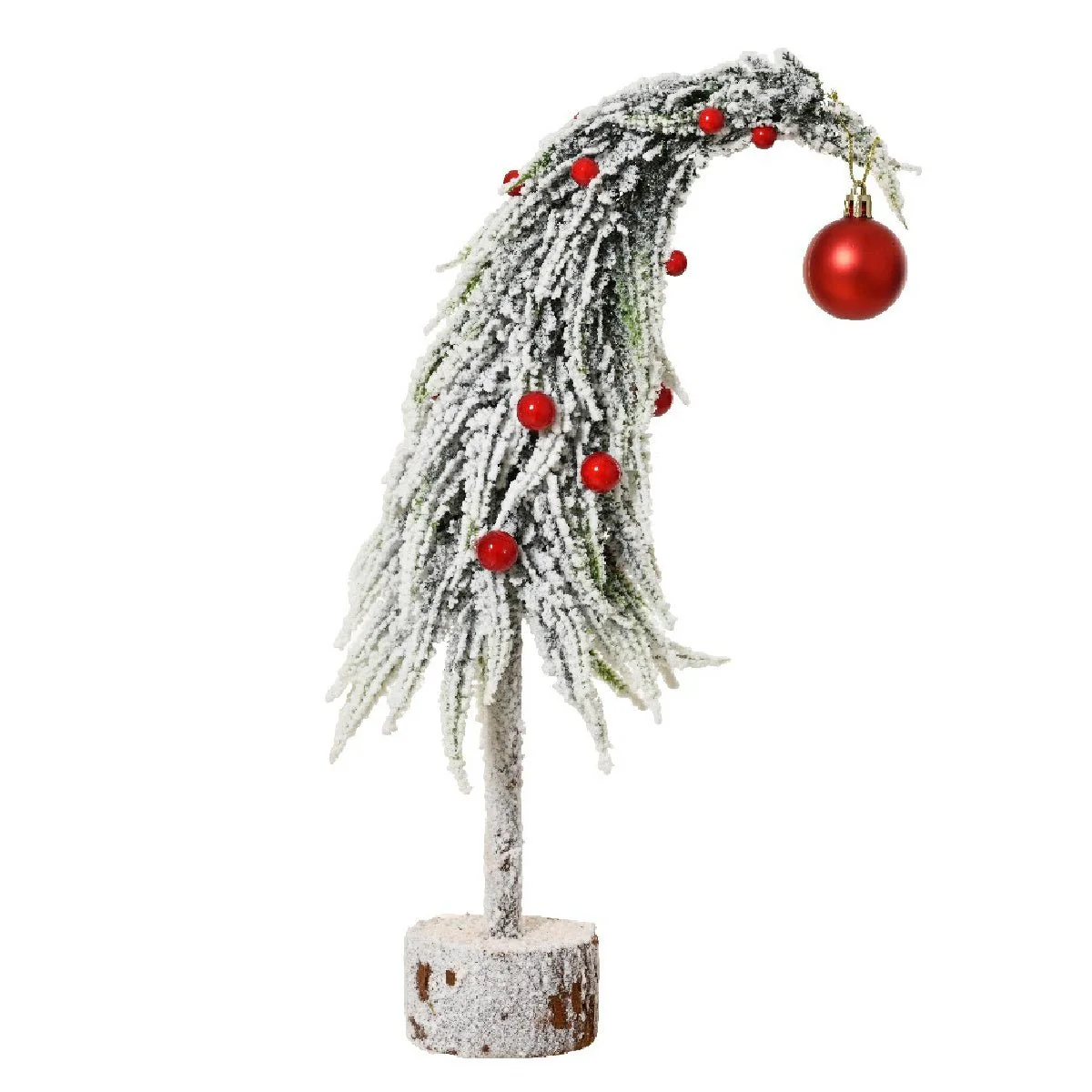 Everlands Mini Snowy Tree with Red Bauble Indoor 45cm