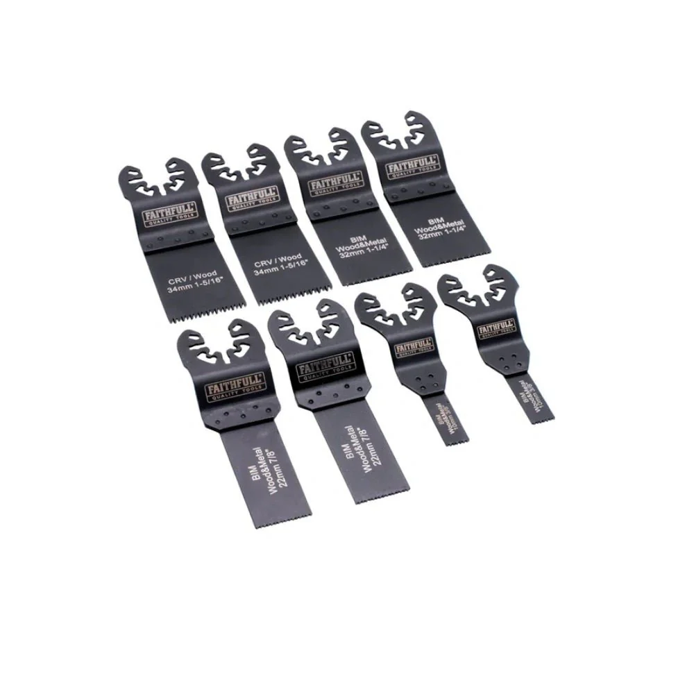 Faithfull 8 Piece Mixed Multi-Tool Blade Set | XMS25MULTI8