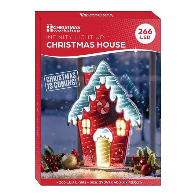 Festive Infinity Christmas House LED Mirror Light - Image 2