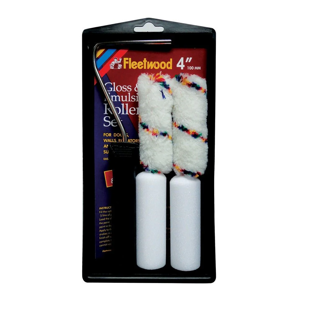 Fleetwood 4" Gloss Roller & Handle 2 Pack