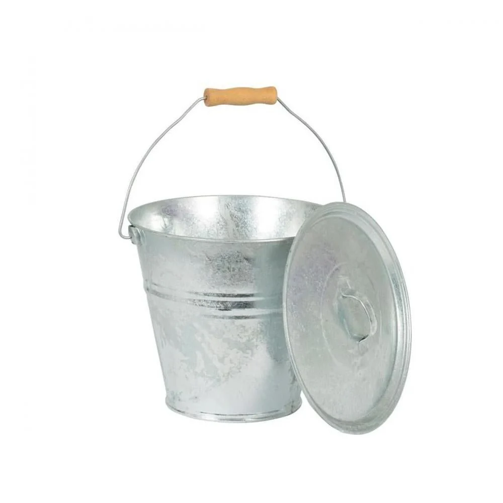 Galvanised Ash Bucket with Lid