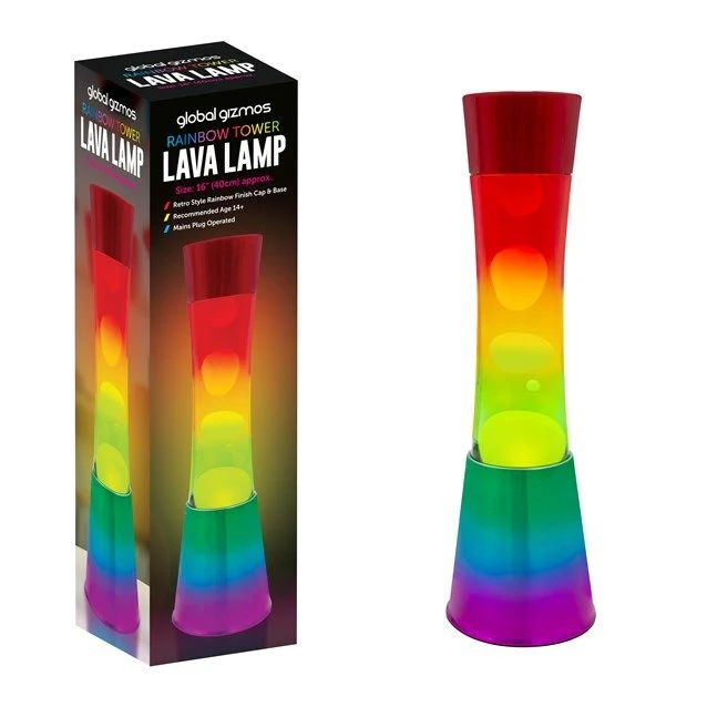 Global Gizmos 16" Lava Lamp Tower - Rainbow Colours - Image 2