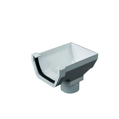 Gutter White Sq Stopend Drop Outlet 112Mm Ros2