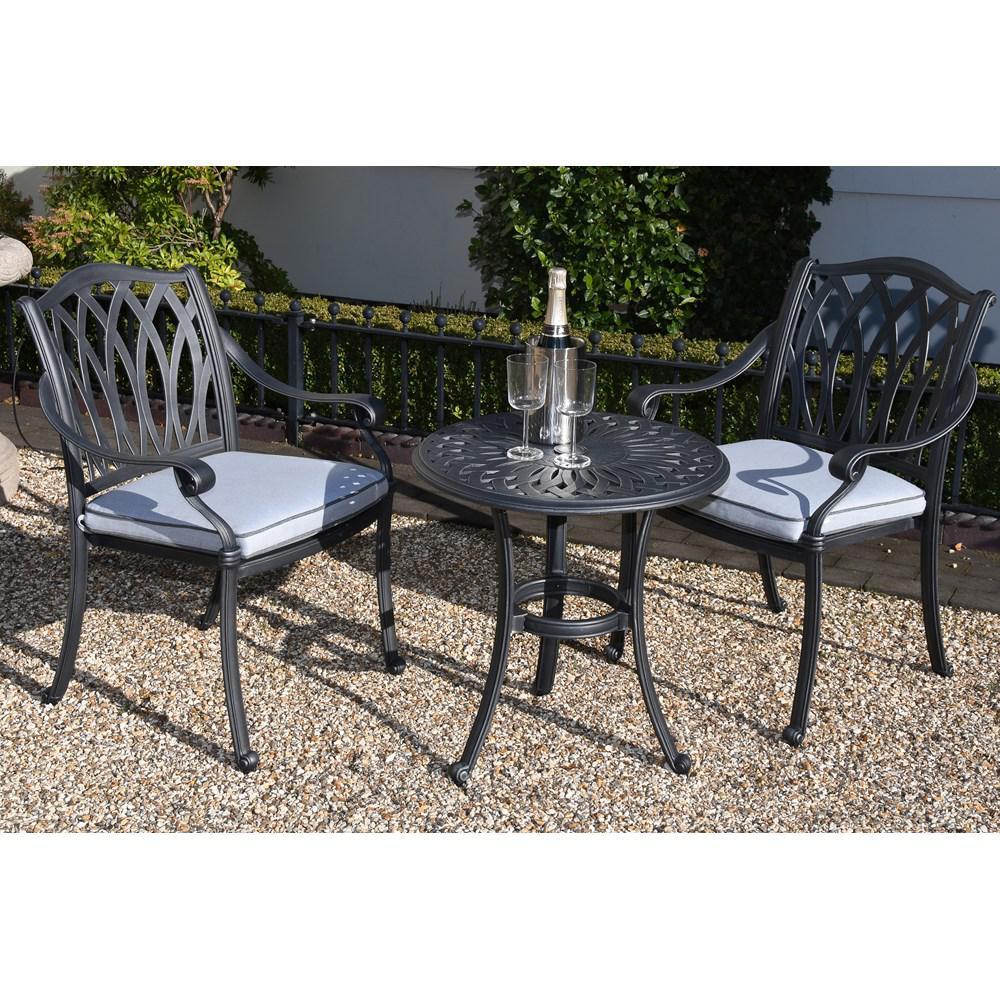 Hartmann Florence Cast Aluminium 2 Seater Bistro Set - Antique Grey