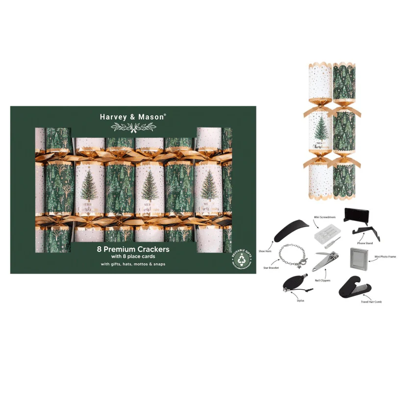 Harvey & Mason 8 Premium Green Tree 12.5" Crackers