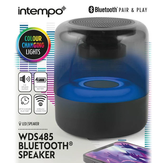 Intempo Bluetooth Speaker with Colour Changing LED Lights - Image 2