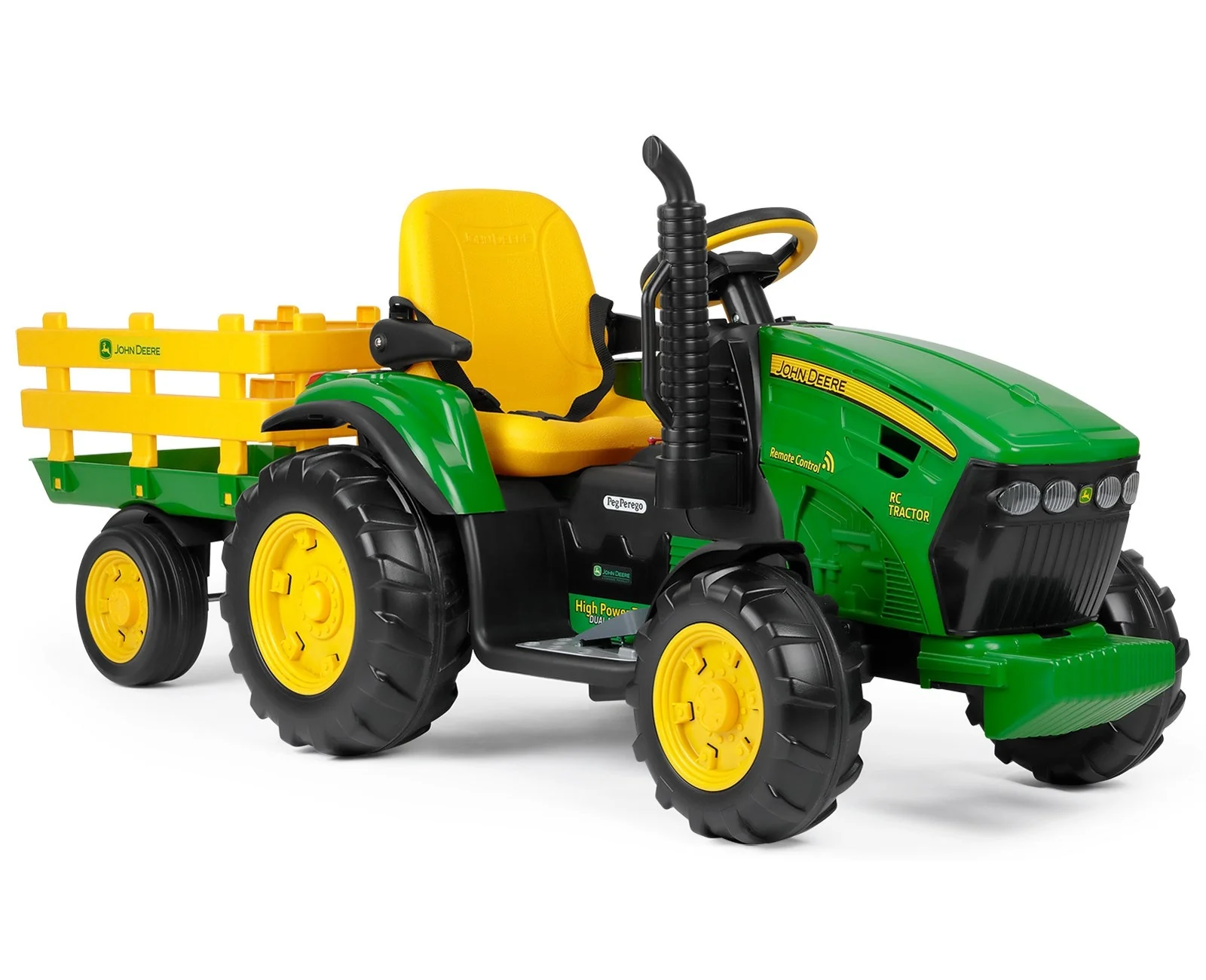 John Deere 12v Remote Control Electric Ride-on Tractor & Trailer - Image 5