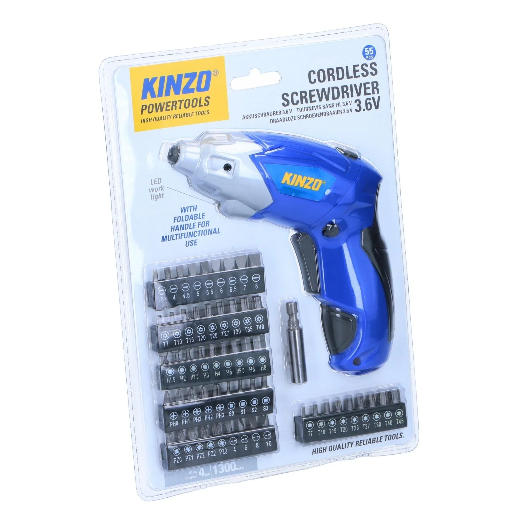 KINZO Cordless Screwdriver 3.6V