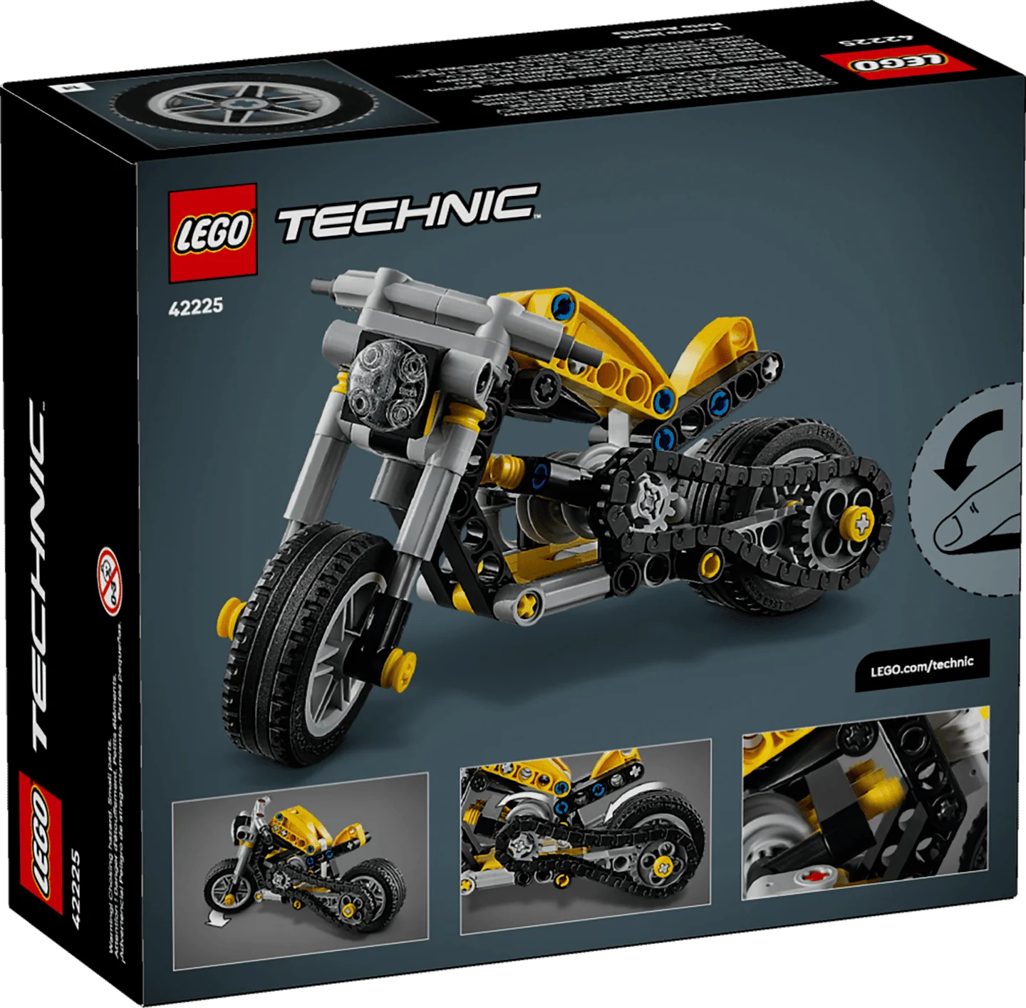 Lego 42225 Technic Yellow Motorcycle - Image 3