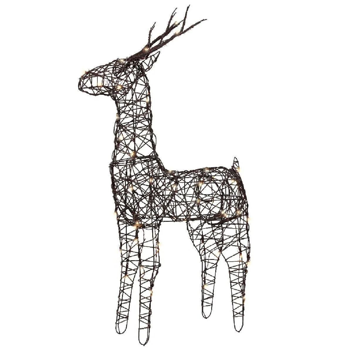 Lumineo Outdoor LED Wicker Reindeer Steady Battery Operated 85cm