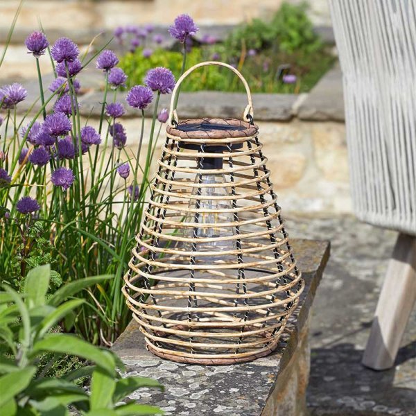 Maris Faux Rattan Solar Lantern - Image 2