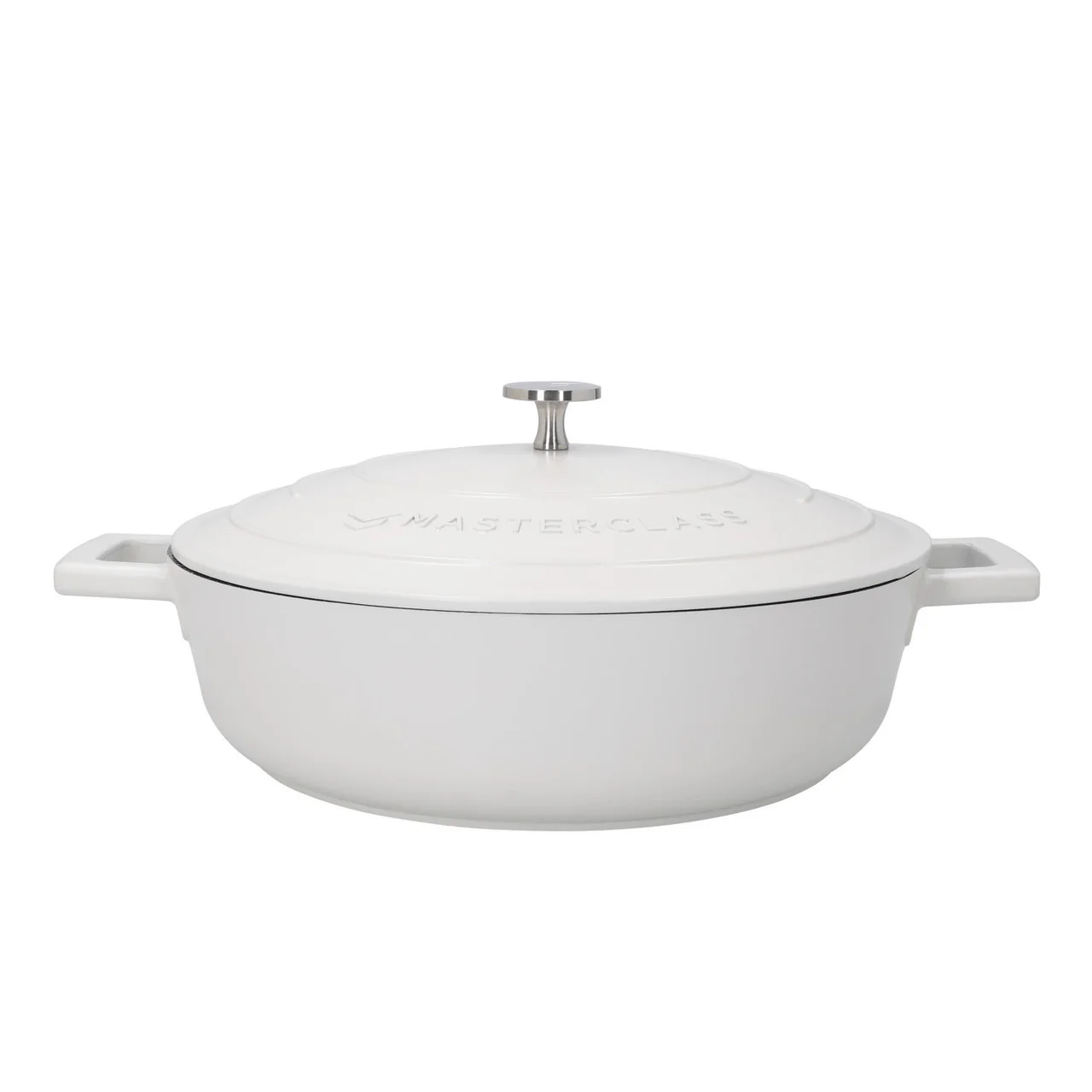 MasterClass Cast Aluminium Shallow Casserole Dish, 4L, Cream - Image 2